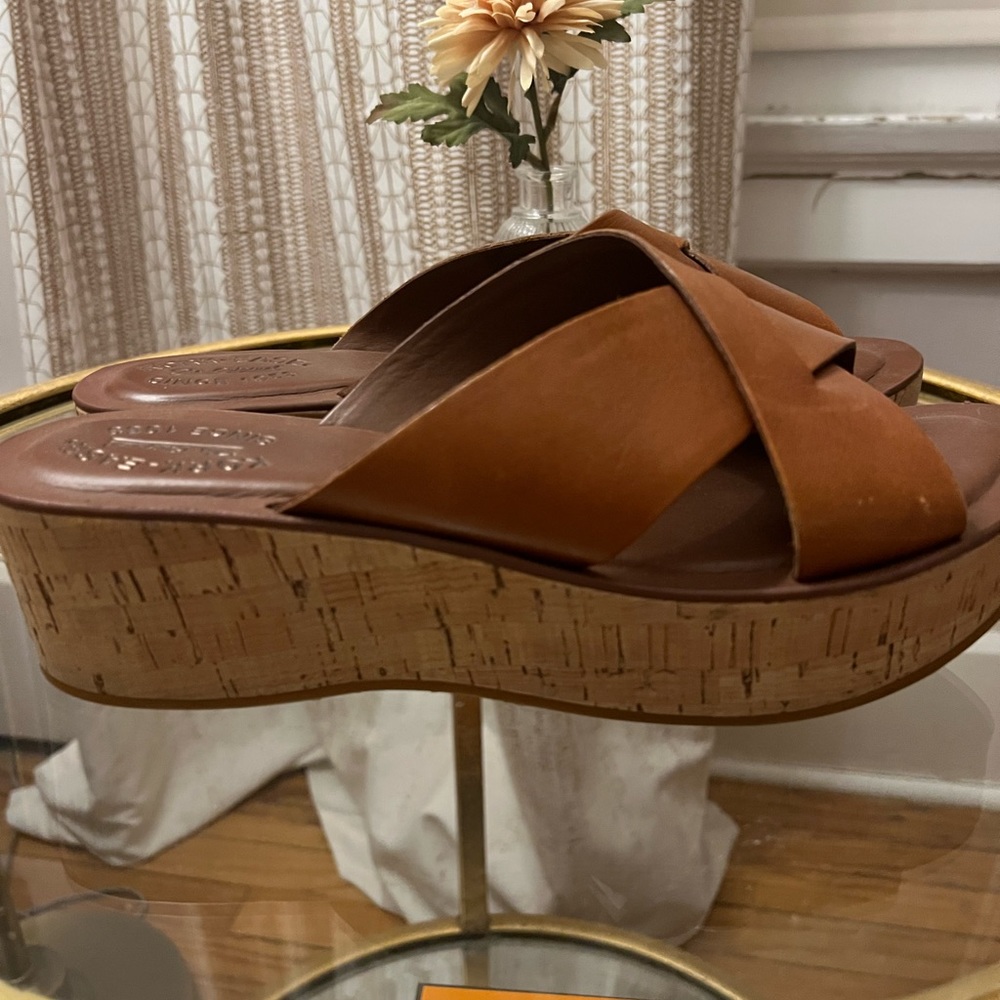 Kork-Ease Sabrina Wedge Mules Brown Size 10